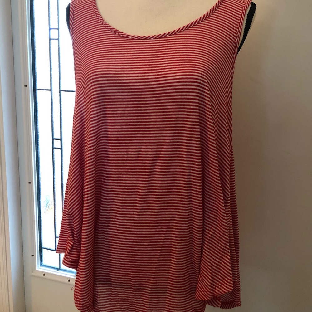 HIP red and white striped tank